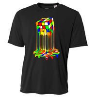 Awesome Graphic Melting Rubik Rubix Rubics Cube Cooling Performance Crew T-Shirt