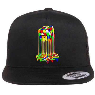 Awesome Graphic Melting Rubik Rubix Rubics Cube Flat Bill Trucker Hat