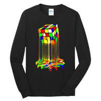 Awesome Graphic Melting Rubik Rubix Rubics Cube Tall Long Sleeve T-Shirt