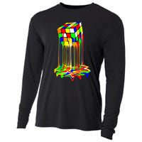 Awesome Graphic Melting Rubik Rubix Rubics Cube Cooling Performance Long Sleeve Crew