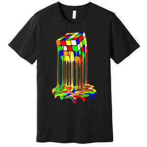 Awesome Graphic Melting Rubik Rubix Rubics Cube Premium T-Shirt