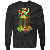 Awesome Graphic Melting Rubik Rubix Rubics Cube Tie-Dye Long Sleeve Shirt