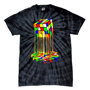 Awesome Graphic Melting Rubik Rubix Rubics Cube Tie-Dye T-Shirt