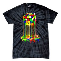 Awesome Graphic Melting Rubik Rubix Rubics Cube Tie-Dye T-Shirt