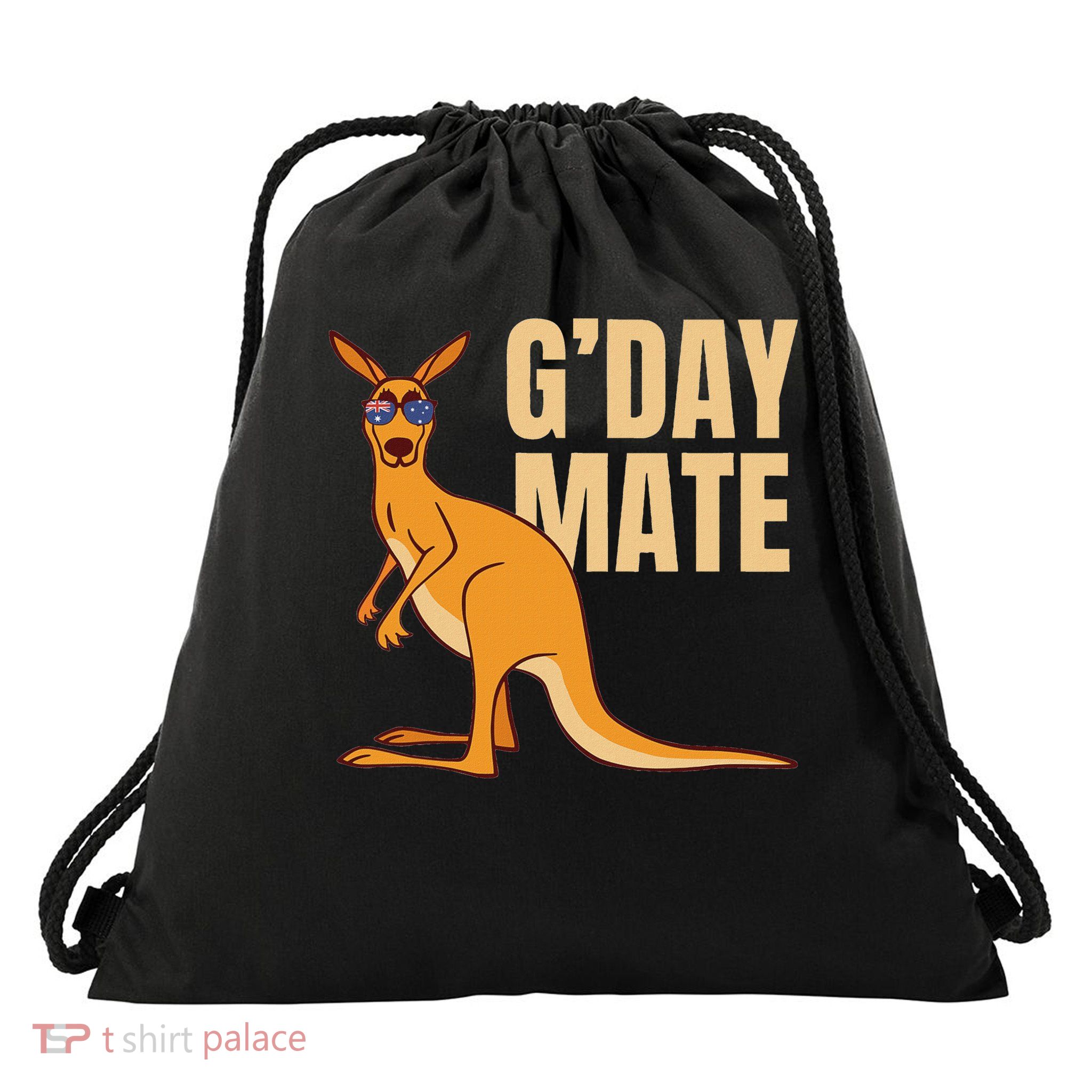 Australia G'day Mate Funny Kangaroo Australian Symbol Drawstring Bag