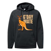 Australia GDay Mate Funny Kangaroo Australian Symbol Performance Fleece Hoodie