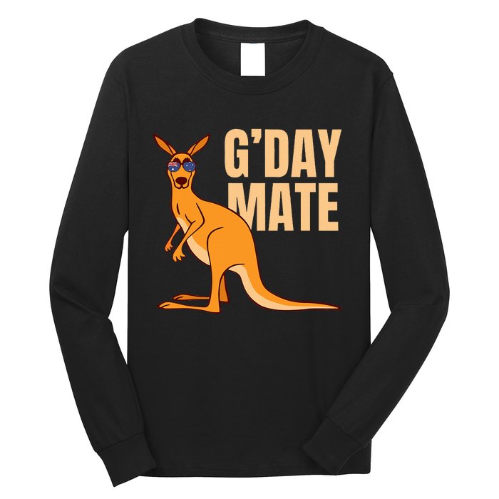 Australia GDay Mate Funny Kangaroo Australian Symbol Long Sleeve Shirt