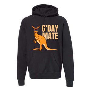 Australia GDay Mate Funny Kangaroo Australian Symbol Premium Hoodie