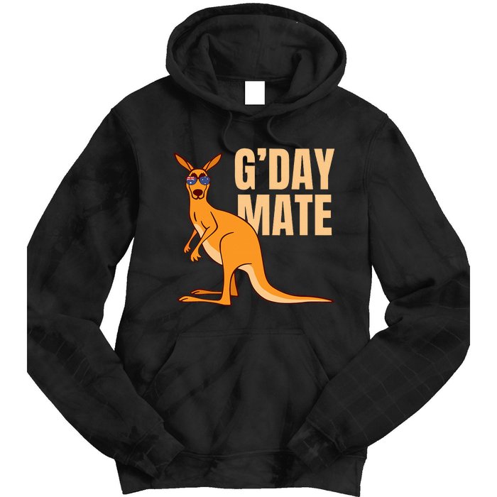 Australia GDay Mate Funny Kangaroo Australian Symbol Tie Dye Hoodie