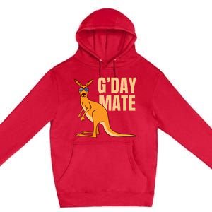 Australia GDay Mate Funny Kangaroo Australian Symbol Premium Pullover Hoodie