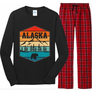 Alaskan Glacier Mountains Landscape Bear Animal Retro Alaska Long Sleeve Pajama Set