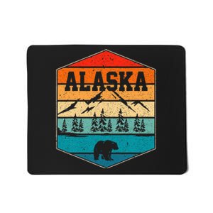 Alaskan Glacier Mountains Landscape Bear Animal Retro Alaska Mousepad