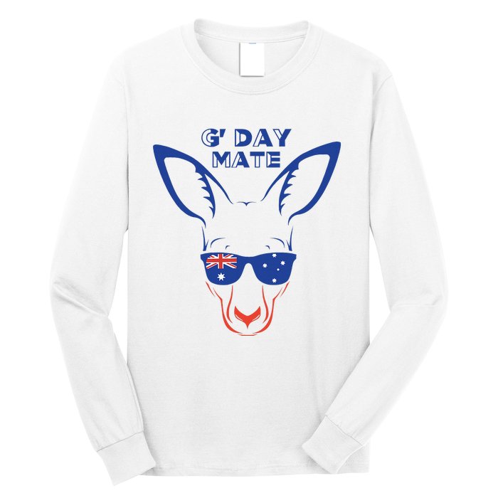 Australia GDay Mate Funny Kangaroo Australian Symbol Long Sleeve Shirt