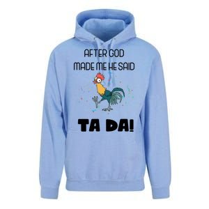 After God Made Me He Said Ta Da! Tada! Funny Meme Unisex Surf Hoodie