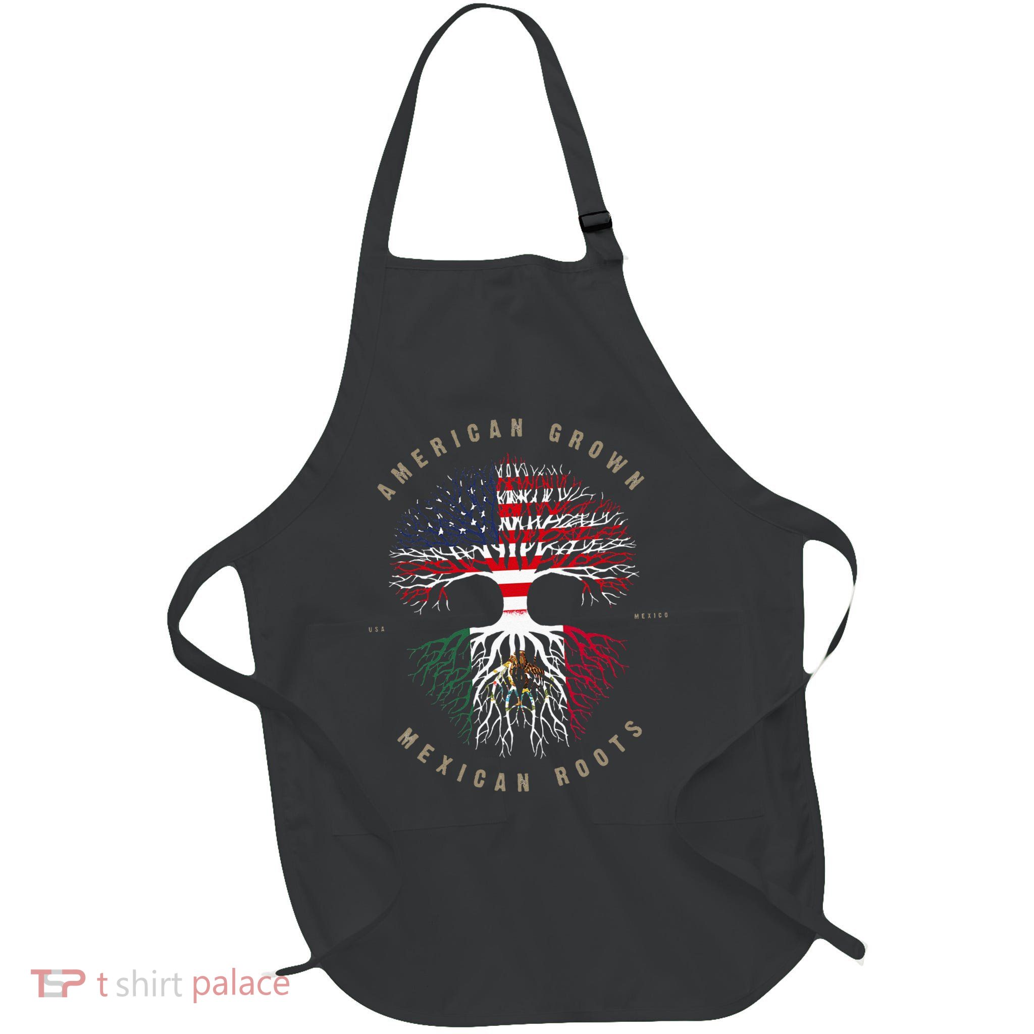 American Grown Mexican Roots Mexico Flag Apron