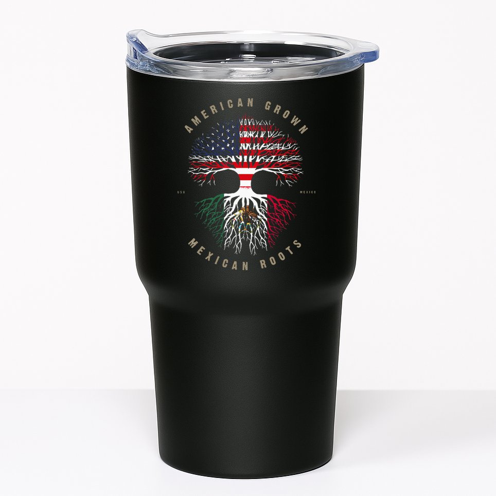 American Grown Mexican Roots Mexico Flag Tumbler