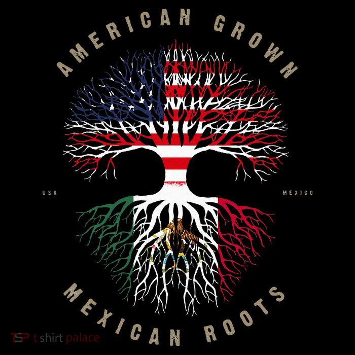 American Grown Mexican Roots Mexico Flag Women's V-Neck T-Shirt