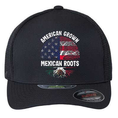 American Grown Mexican Roots USA Mexico Flag Heritage Pride Flexfit Unipanel Trucker Cap