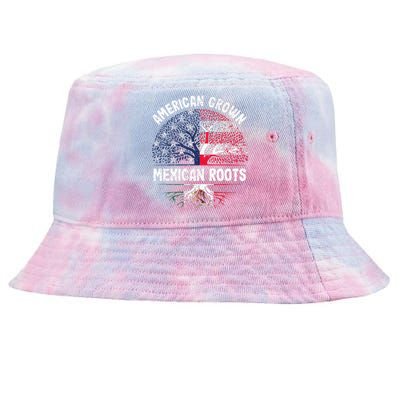 American Grown Mexican Roots USA Mexico Flag Heritage Pride Tie-Dyed Bucket Hat