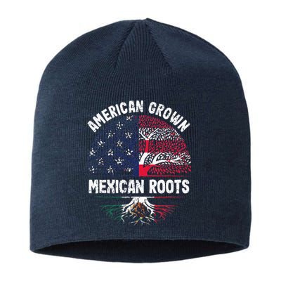 American Grown Mexican Roots USA Mexico Flag Heritage Pride Sustainable Beanie