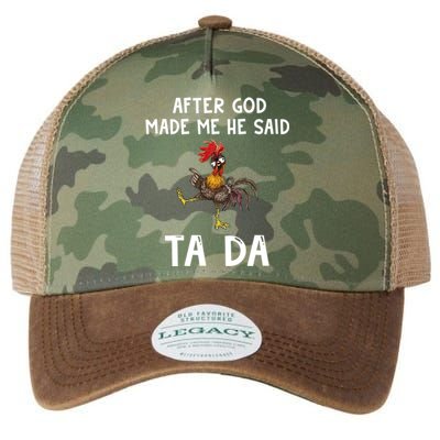 After God Made Me He Said Tada Chicken Chicken Mom Farmer Cute Gift Legacy Tie Dye Trucker Hat