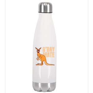 Australia G'day Mate Meaningful Gift Funny Kangaroo Australian Symbol Gift Stainless Steel Insulated Water Bottle