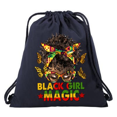 Afro Girl Magic Powerful Afro Afrocentric American Black History Month Drawstring Bag