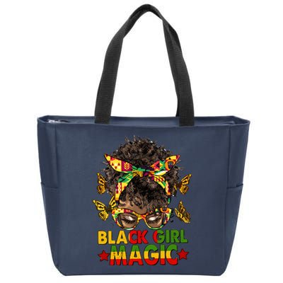 Afro Girl Magic Powerful Afro Afrocentric American Black History Month Zip Tote Bag