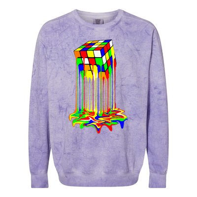 Awesome Graphic Melting Rubik Rubix Rubics Cube Colorblast Crewneck Sweatshirt