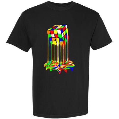 Awesome Graphic Melting Rubik Rubix Rubics Cube Garment-Dyed Heavyweight T-Shirt