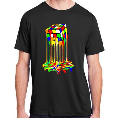 Awesome Graphic Melting Rubik Rubix Rubics Cube Adult ChromaSoft Performance T-Shirt