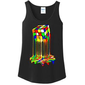 Awesome Graphic Melting Rubik Rubix Rubics Cube Ladies Essential Tank