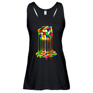 Awesome Graphic Melting Rubik Rubix Rubics Cube Ladies Essential Flowy Tank