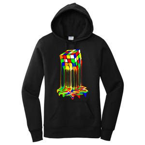 Awesome Graphic Melting Rubik Rubix Rubics Cube Women's Pullover Hoodie