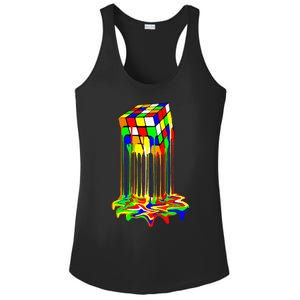 Awesome Graphic Melting Rubik Rubix Rubics Cube Ladies PosiCharge Competitor Racerback Tank