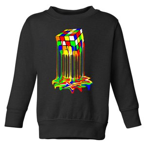 Awesome Graphic Melting Rubik Rubix Rubics Cube Toddler Sweatshirt