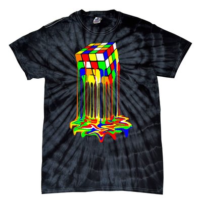 Awesome Graphic Melting Rubik Rubix Rubics Cube Tie-Dye T-Shirt