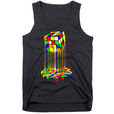 Awesome Graphic Melting Rubik Rubix Rubics Cube Tank Top