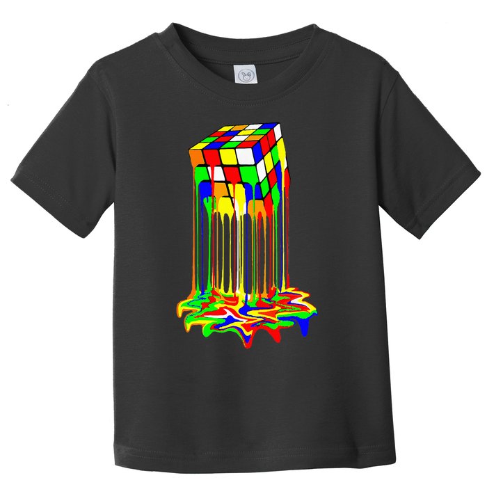 Awesome Graphic Melting Rubik Rubix Rubics Cube Toddler T-Shirt