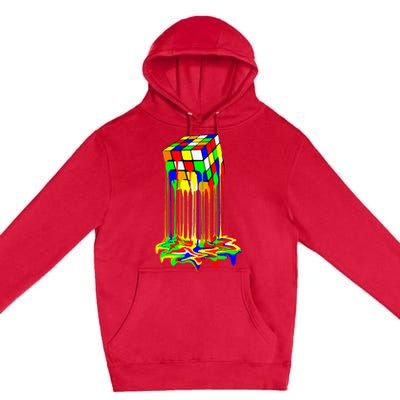 Awesome Graphic Melting Rubik Rubix Rubics Cube Premium Pullover Hoodie