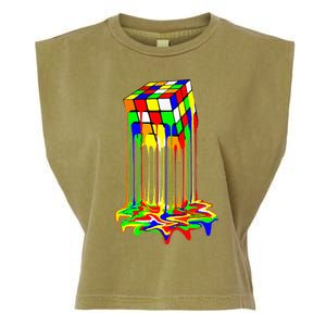 Awesome Graphic Melting Rubik Rubix Rubics Cube Garment-Dyed Women's Muscle Tee