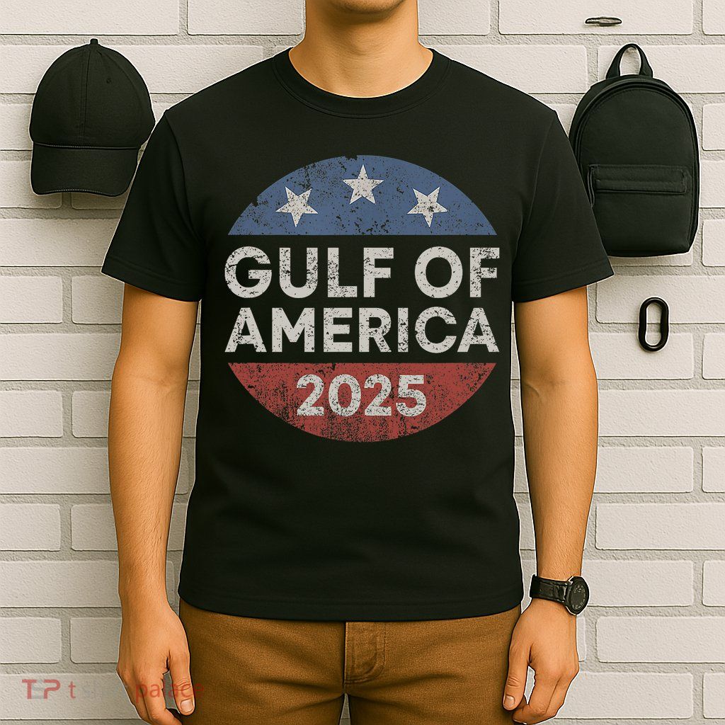 America Gulf Mexico Gulf Of Usa America 2025 Retro Button T-Shirt