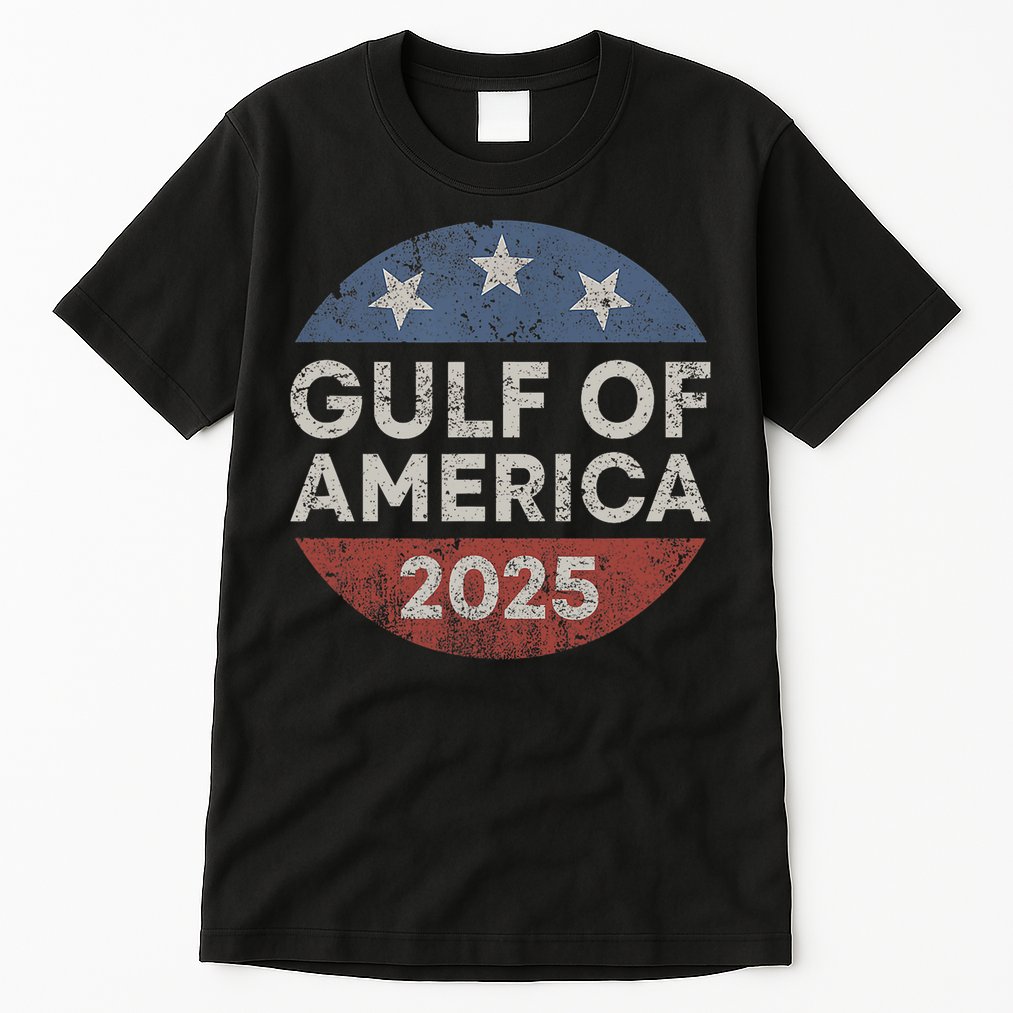 America Gulf Mexico Gulf Of Usa America 2025 Retro Button Tall T-Shirt