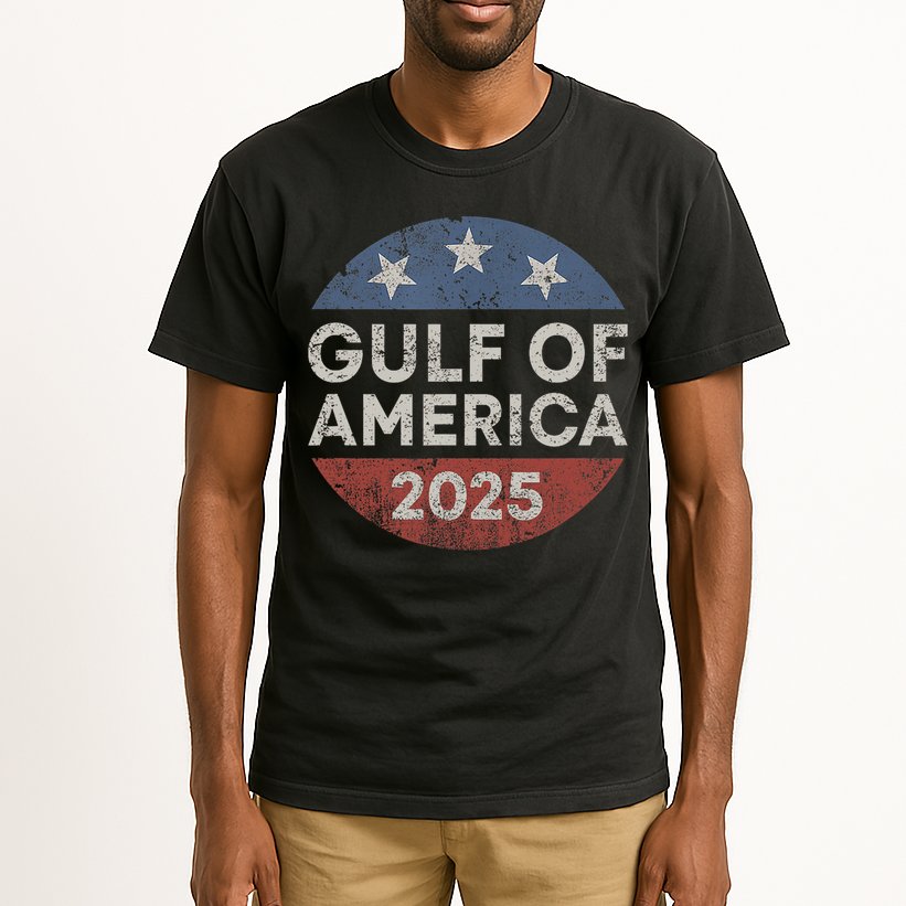 America Gulf Mexico Gulf Of Usa America 2025 Retro Button Tall T-Shirt