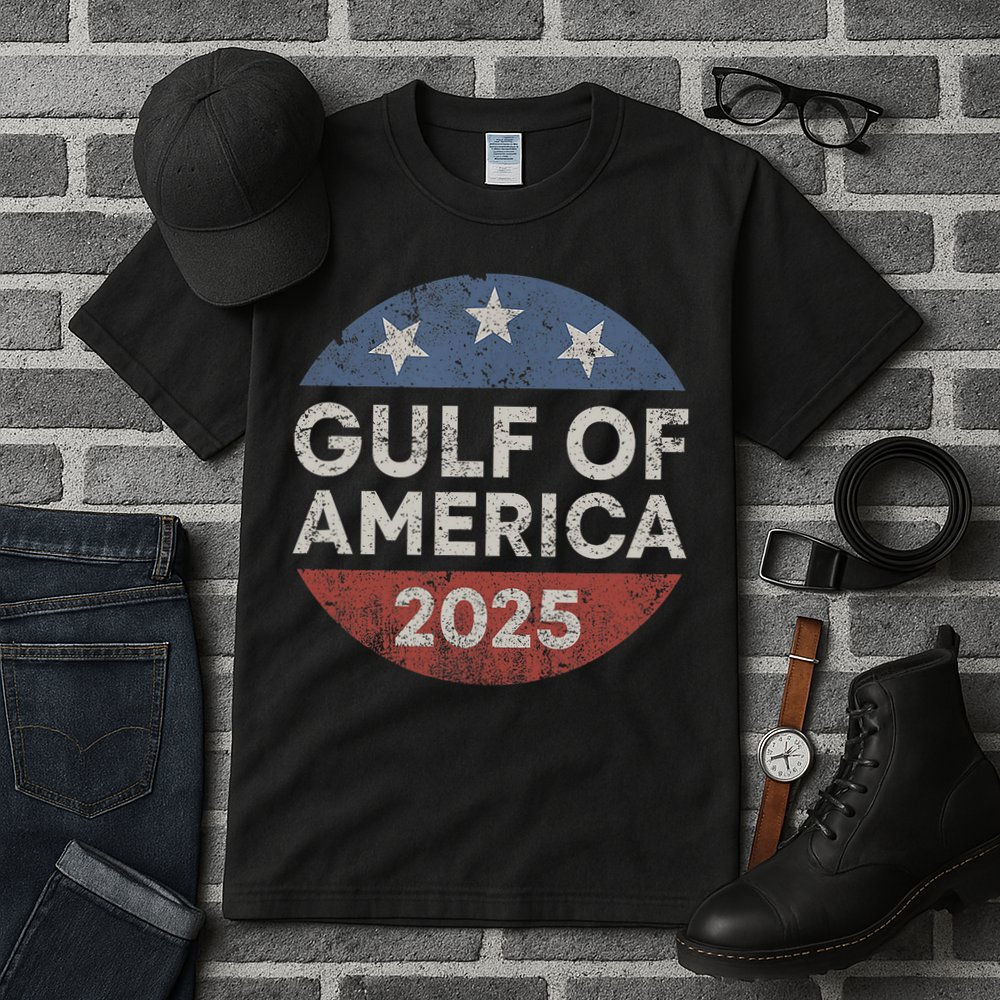 America Gulf Mexico Gulf Of Usa America 2025 Retro Button Tall T-Shirt