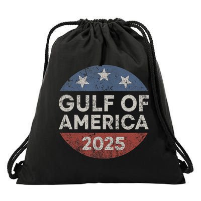 America Gulf Mexico Gulf Of Usa America 2025 Retro Button Drawstring Bag