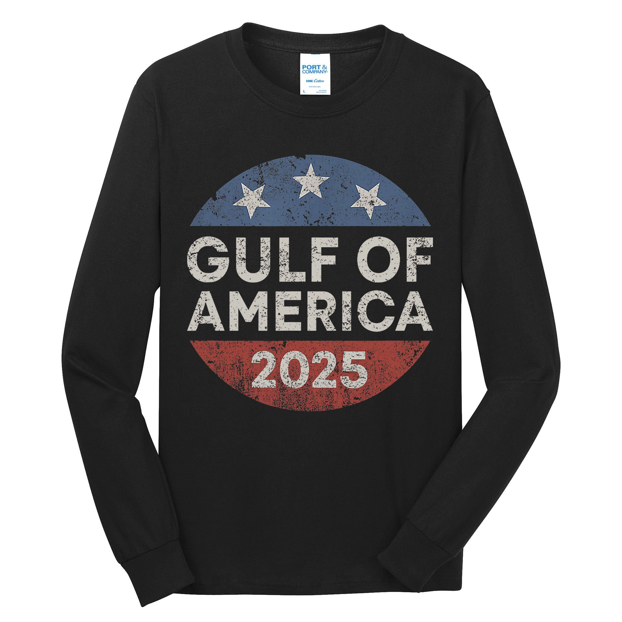 America Gulf Mexico Gulf Of Usa America 2025 Retro Button Tall Long Sleeve T-Shirt