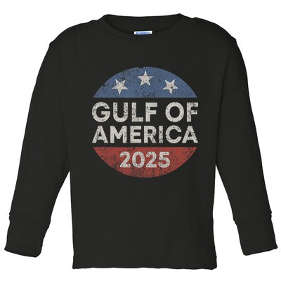 America Gulf Mexico Gulf Of Usa America 2025 Retro Button Toddler Long Sleeve Shirt