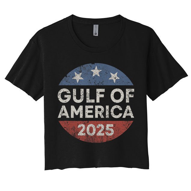 America Gulf Mexico Gulf Of Usa America 2025 Retro Button Crop Top