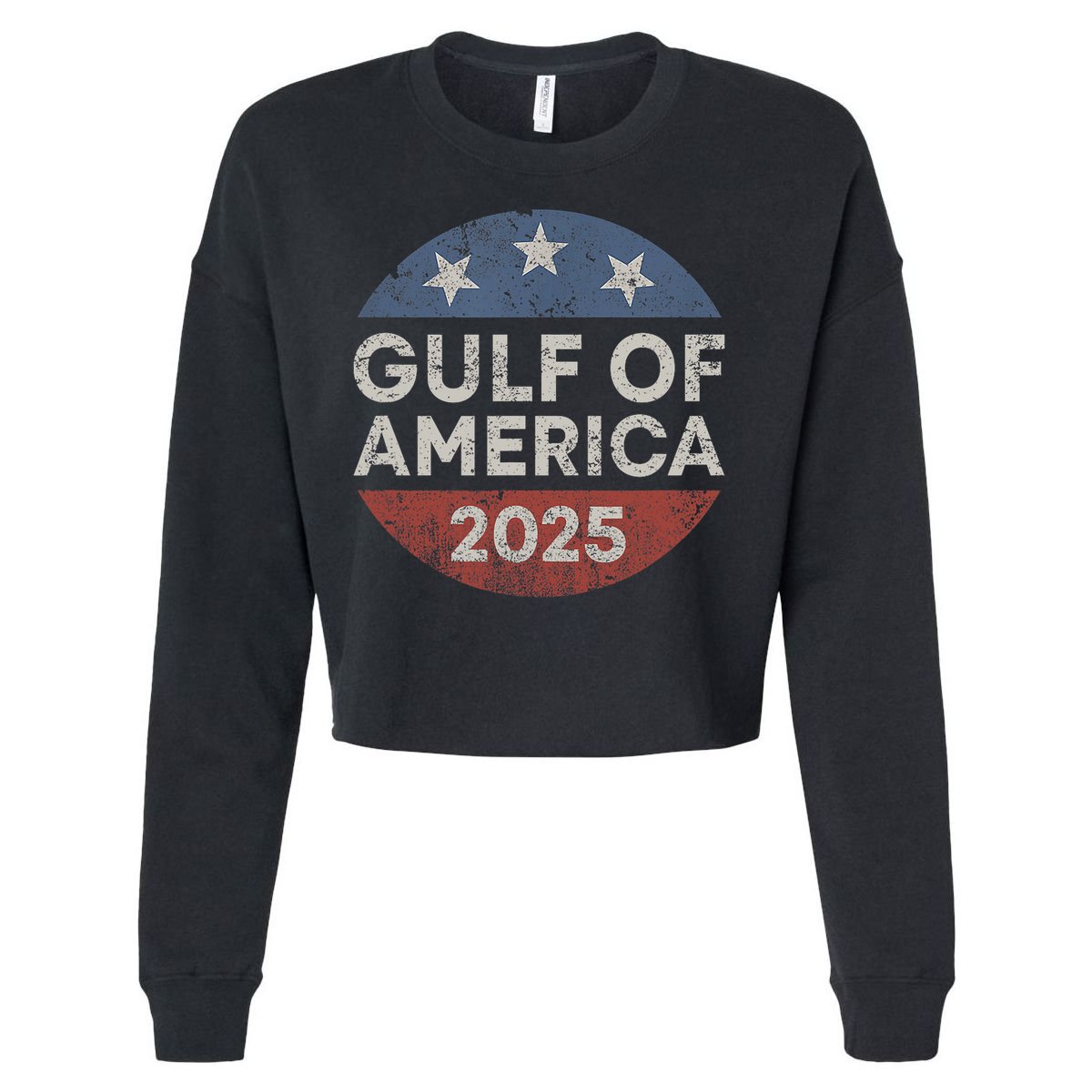 America Gulf Mexico Gulf Of Usa America 2025 Retro Button Cropped Pullover Crew